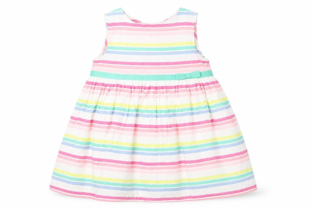 Baby M&Co Girls Multicoloured Striped  A-Line  Size 6-9 Months