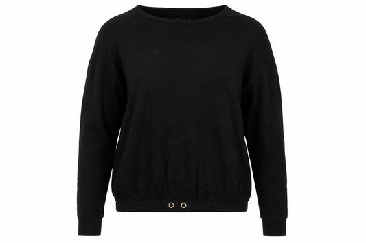 Front view of F&F women’s black jumper, size UK 6
