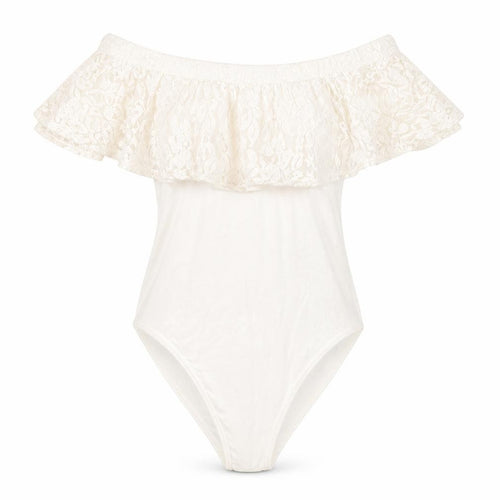 Preworn Womens Ivory  Jersey Bodysuit One-Piece Size 6