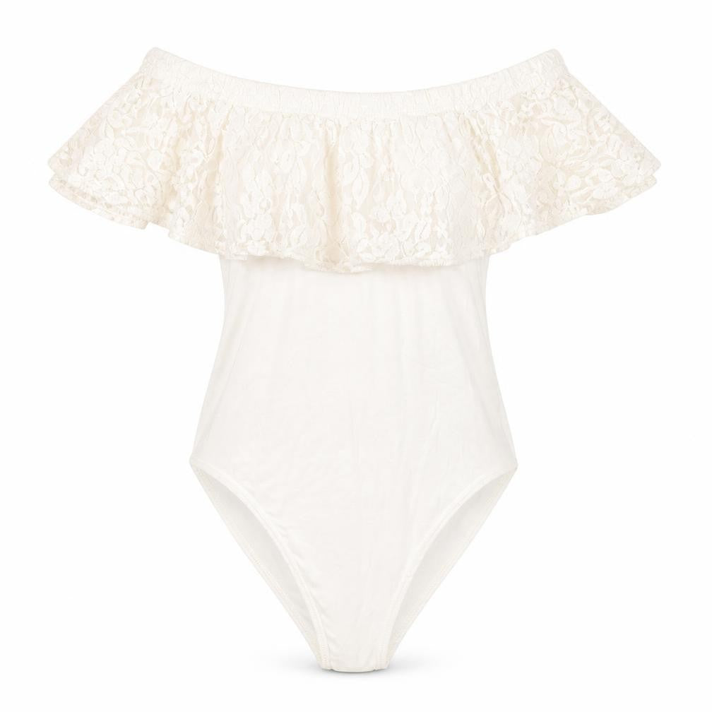 Preworn Womens Ivory  Jersey Bodysuit One-Piece Size 6