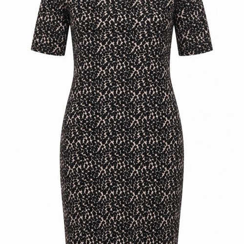 Dorothy Perkins Womens Black Animal Print Jacquard Pencil Dress  Size 6