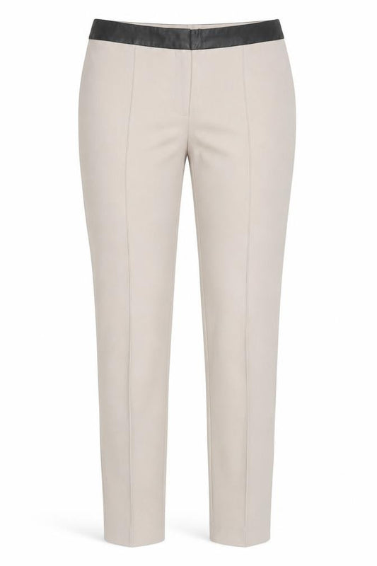 Front view of Next women’s beige trousers, size UK 12, 30-inch leg