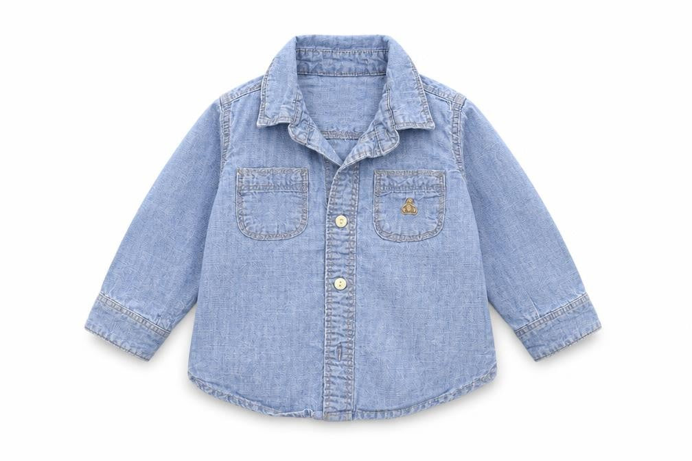 Gap Baby Blue  Denim Basic Button-Up Size 12-18 Months