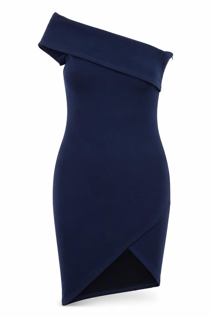 Front view of Missguided women’s blue bodycon, size UK 10