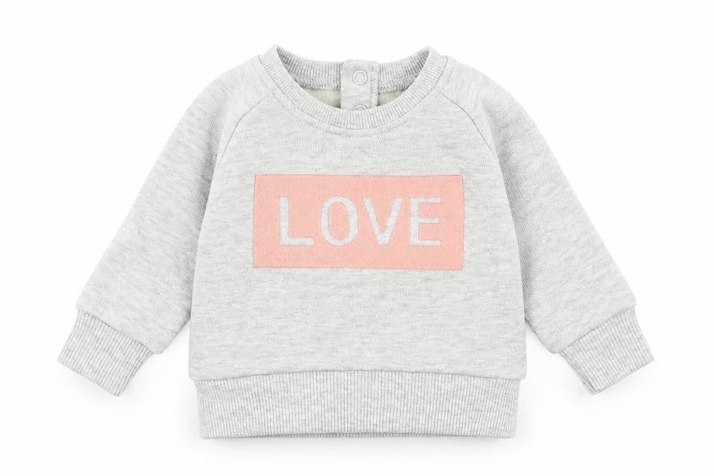Front view of Primark girls’ grey basic t-shirt, size 0-3, months