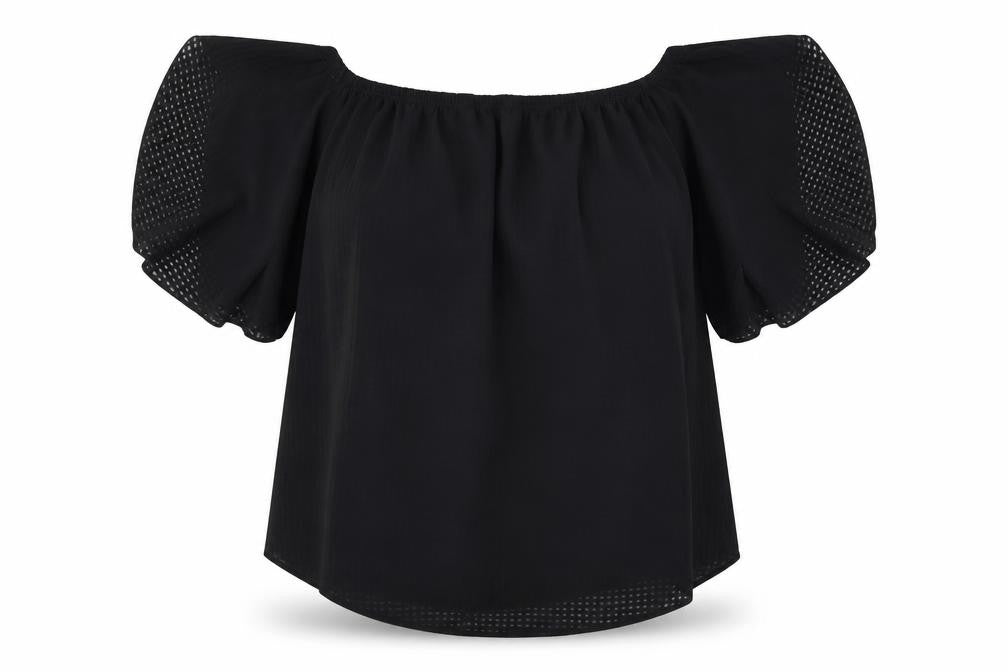 George Womens Black  Chiffon Basic Blouse Size 10