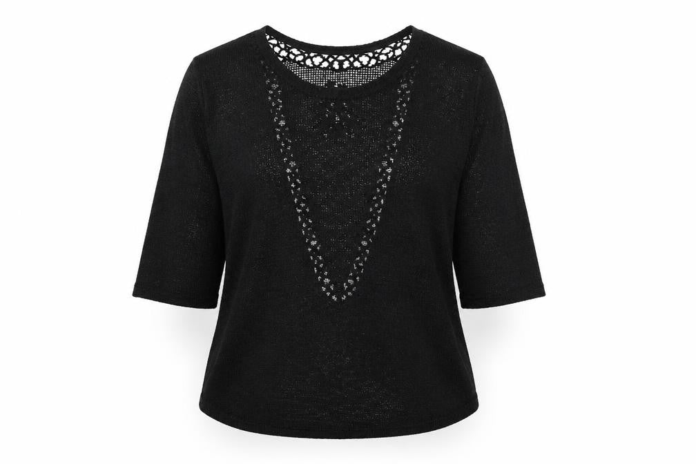 Front view of Ginger G women’s black knit jumper, size L