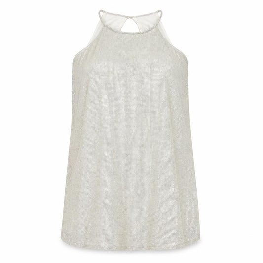 Front view of Primark women’s gold colourblock a-line, size UK 14