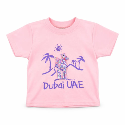 arabikka Girls Pink Colourblock  Basic T-Shirt Size 18-24 Months