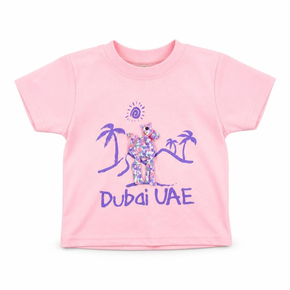 arabikka Girls Pink Colourblock  Basic T-Shirt Size 18-24 Months