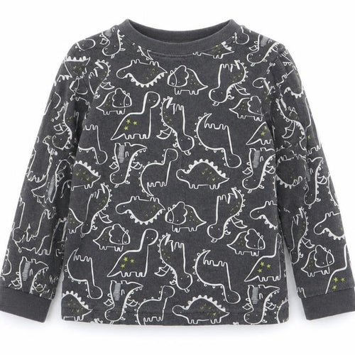Asda George Boys Grey Geometric  Babydoll Pyjama Top Size 12-18 Months