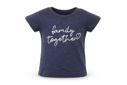 Front view of Primark girls’ blue basic t-shirt, size 9-12, months