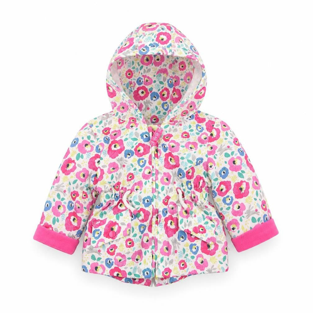 F&F Girls Multicoloured Floral  Basic Coat Coat Size 0-3 Months