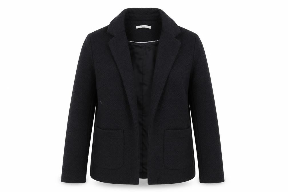 Front view of Asda George women’s black geometric jacket blazer, size UK 10