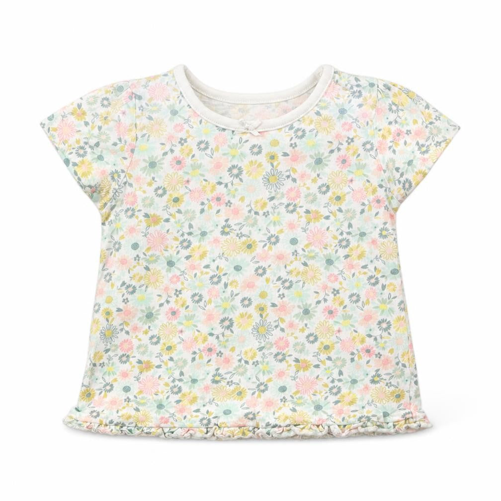 Asda George Girls Multicoloured Floral  Basic T-Shirt Size 3-6 Months