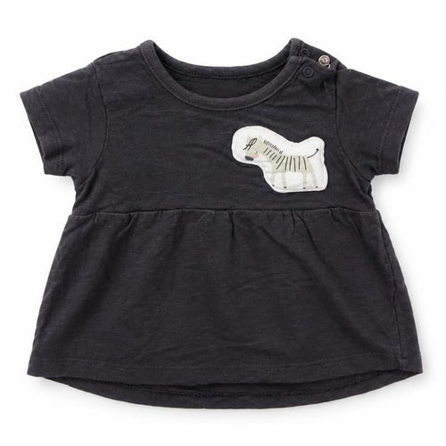 Nutmeg Girls Grey Animal Print  Basic T-Shirt Size 0-3 Months