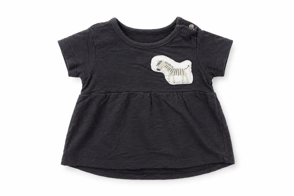 Nutmeg Girls Grey Animal Print  Basic T-Shirt Size 0-3 Months