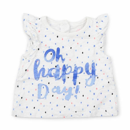 F&F Girls Multicoloured Spotted  Basic T-Shirt Size 0-3 Months