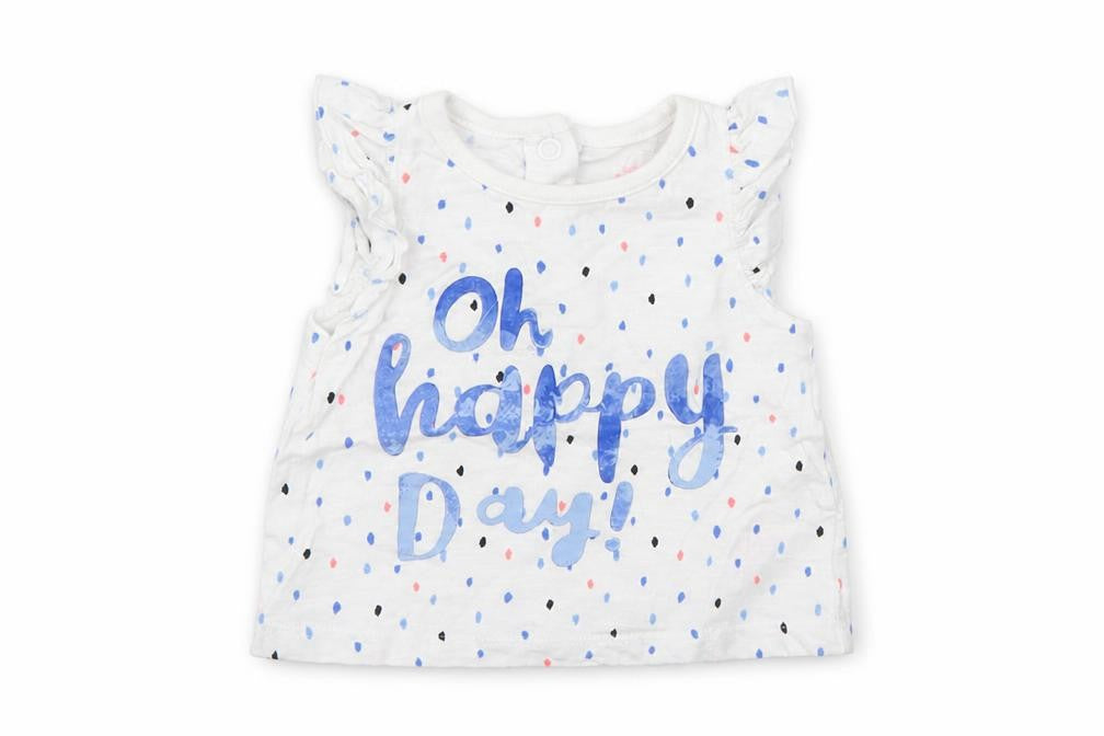 F&F Girls Multicoloured Spotted  Basic T-Shirt Size 0-3 Months