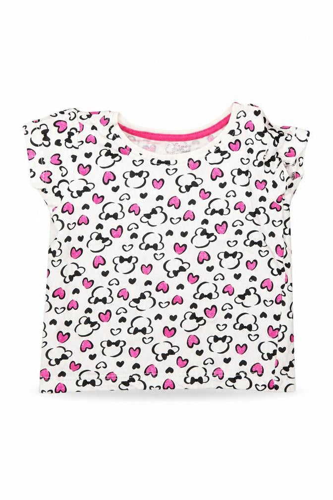Primark Girls Pink Animal Print  Basic T-Shirt Size 3-6 Months