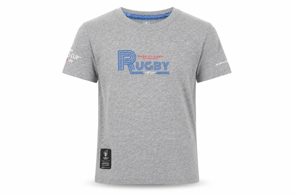 Front view of WORLD CUP boys’ grey basic t-shirt, size 8-9, years