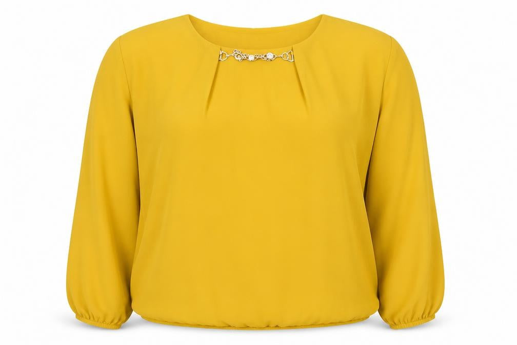 Preworn Womens Yellow   Basic Blouse Size 2XL