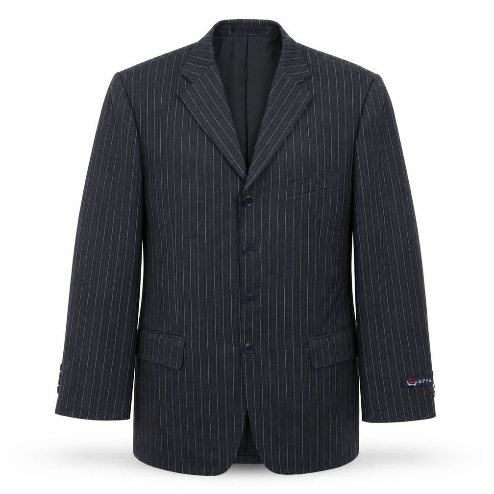 DPFG Mens Blue Striped  Jacket Suit Jacket Size 40