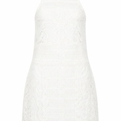 Topsho Womens White Floral Lace Tank Dress  Size 4