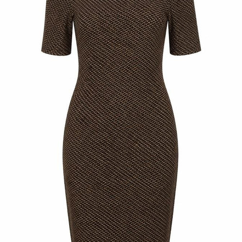 Dorothy Perkins Womens Brown Geometric  Bodycon  Size 8