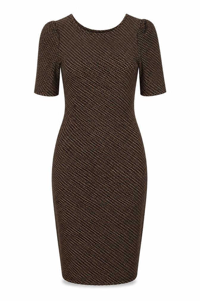 Dorothy Perkins Womens Brown Geometric  Bodycon  Size 8