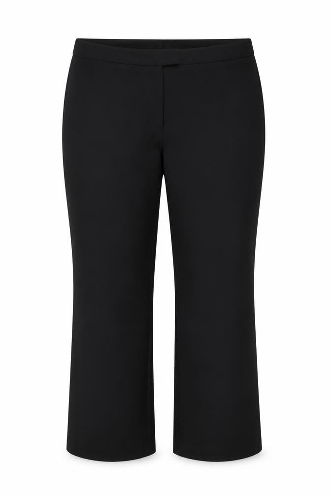 Front view of Basics women’s black trousers, size UK 18, 28-inch leg