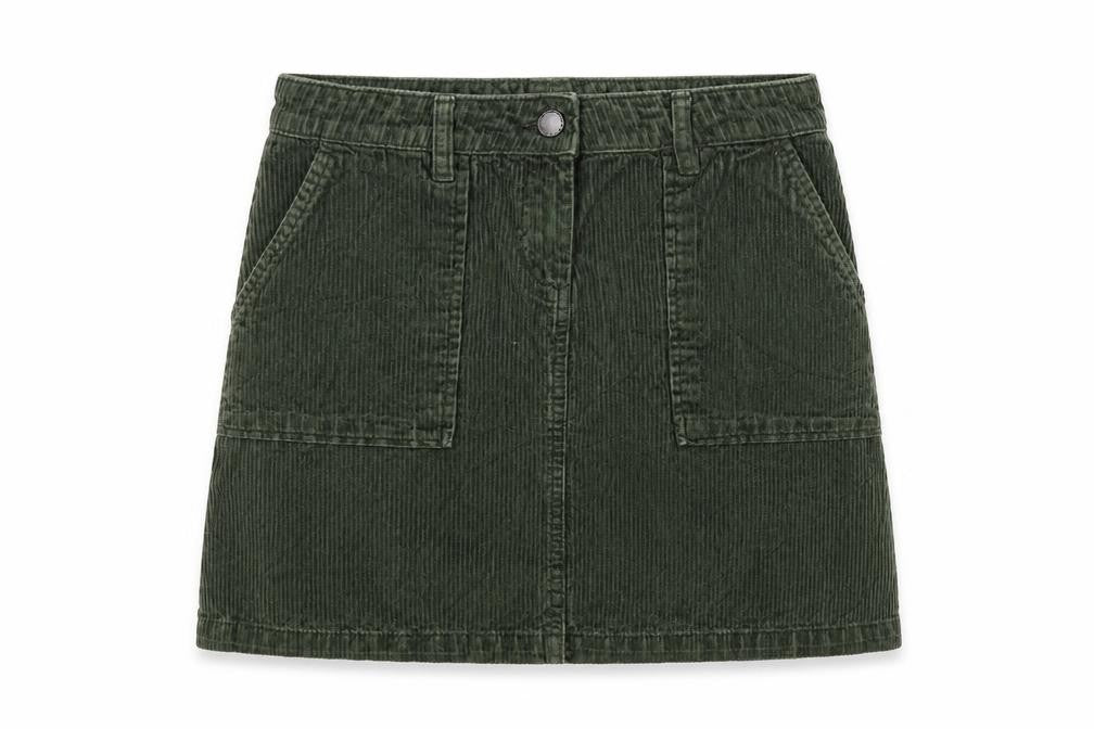 Front view of Next women’s green a-line skirt, size UK 6