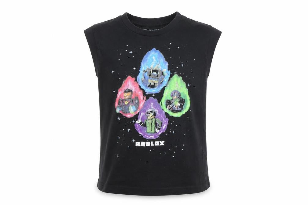 Roblox Boys Black   Basic Tank Size 7 Years  - Roblox
