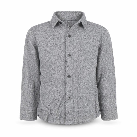 Front view of Primark boys’ grey basic button-up, size 2, years