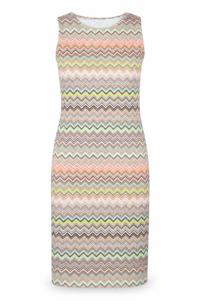Front view of Graffic women’s multicoloured striped bodycon, size M