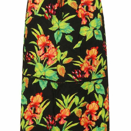 Primark Womens Black Floral  A-Line Skirt Size 8