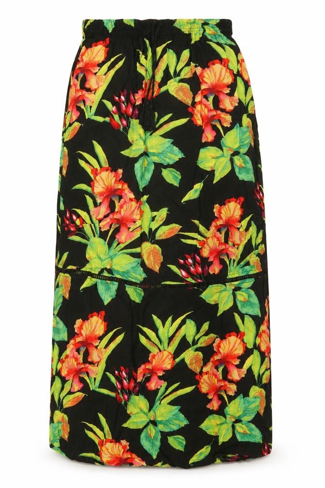 Primark Womens Black Floral  A-Line Skirt Size 8