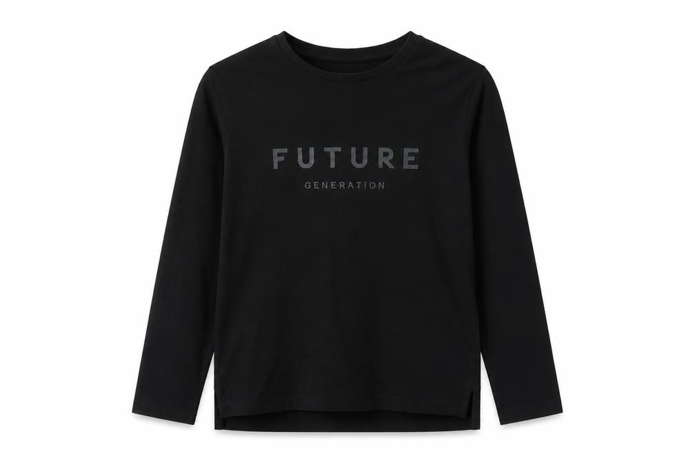 Front view of George boys’ black pullover sweatshirt, size 10-11, years - future generation