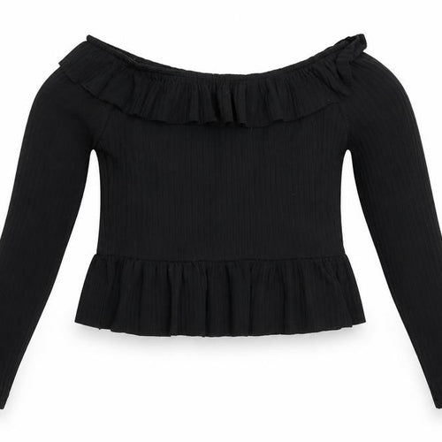 LX London Womens Black   Cropped Blouse Size 12