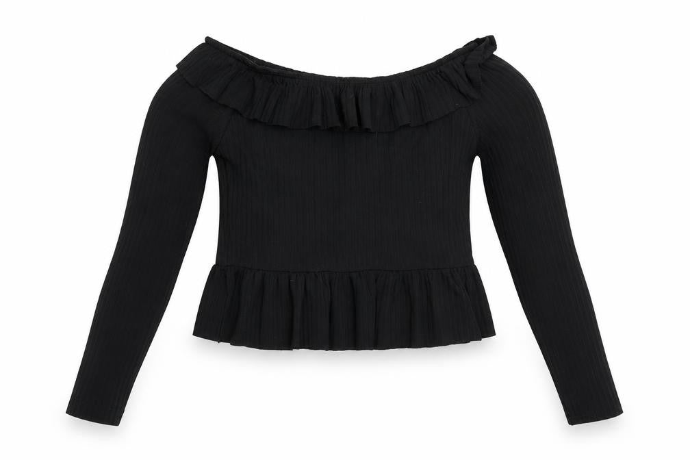 LX London Womens Black   Cropped Blouse Size 12
