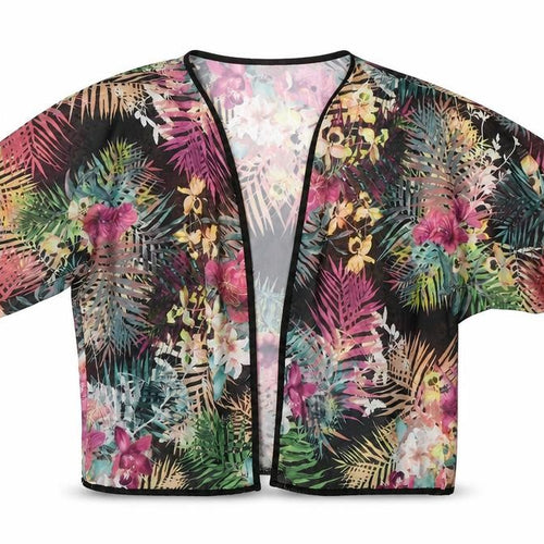 Miss Look Womens Black Floral  Shrug Jumper Size M