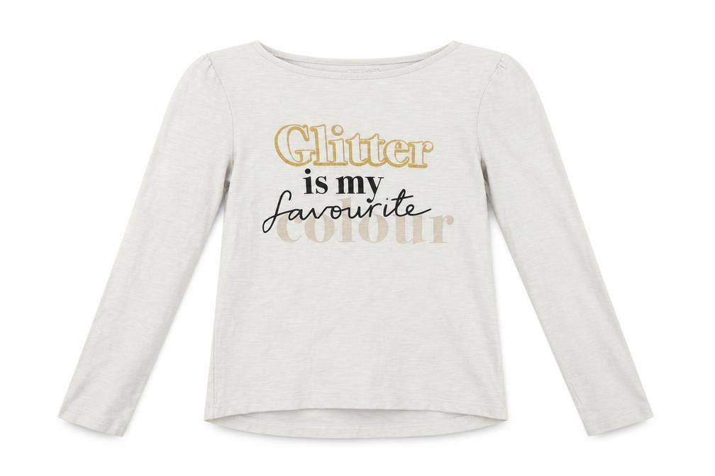 Front view of Tu girls’ grey basic t-shirt, size 8, years