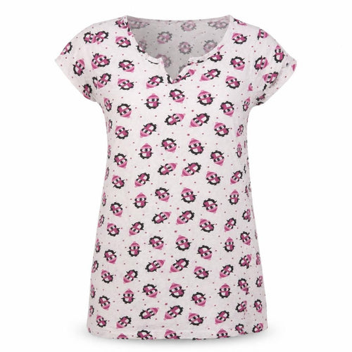 Nightwear Essentials Womens Pink Animal Print  Top Pyjama Top Size 10