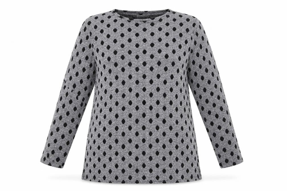 Front view of Papaya women’s grey argyle/diamond jumper, size UK 10