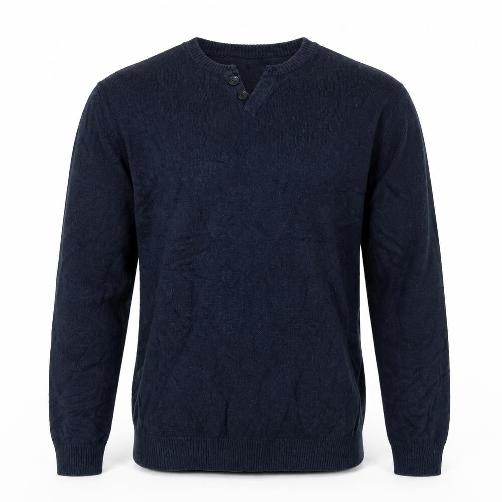 Front view of Cedarwood State men’s blue jumper, size M