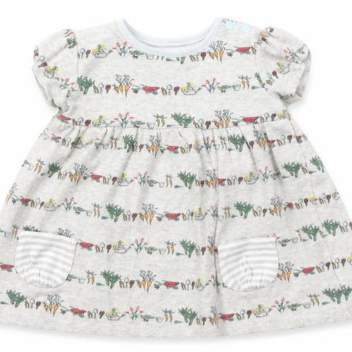Mini Club Girls Grey   Shift  Size 3-6 Months  - vegetabels