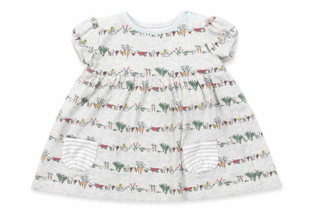 Mini Club Girls Grey   Shift  Size 3-6 Months  - vegetabels