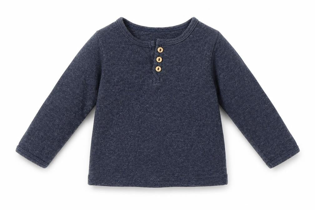 Front view of H&M Baby Blue Basic T-Shirt, size 3-6, Months