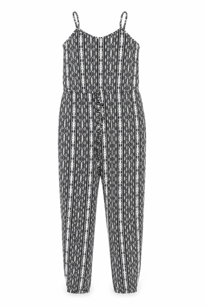 QED London Womens Black Geometric  Jumpsuit One-Piece Size 8