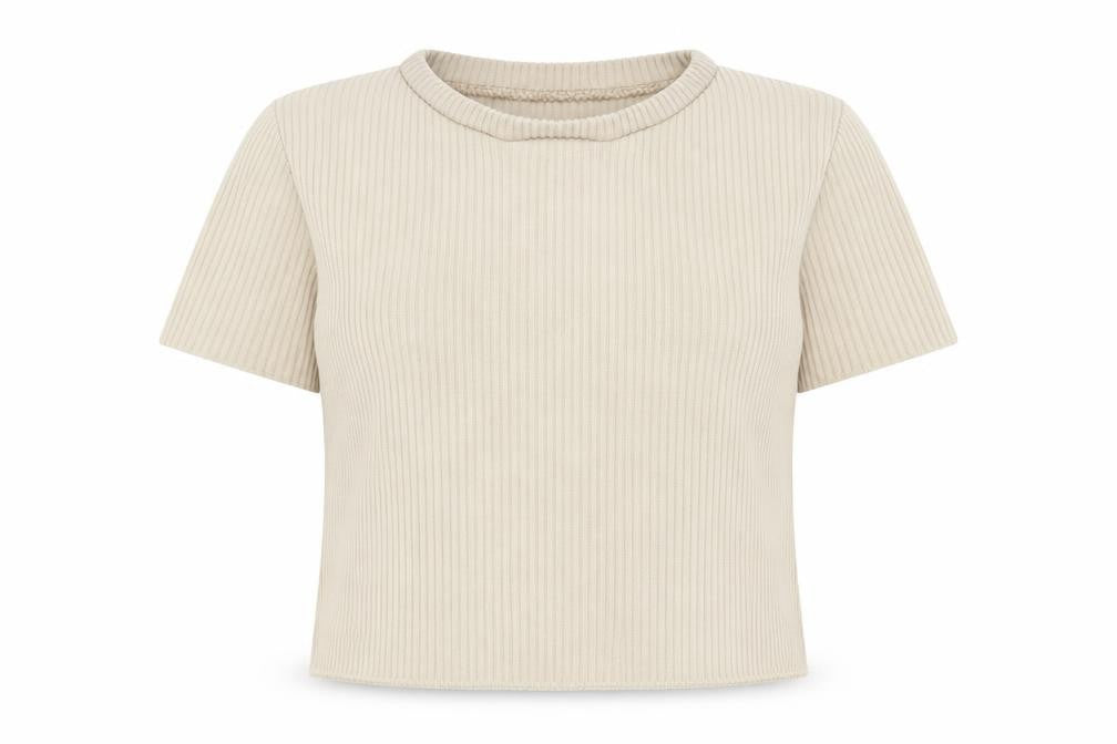 Front view of PRETTYLITTLETHING women’s beige jumper, size S